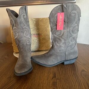 American Rag Gray Heeled Boots